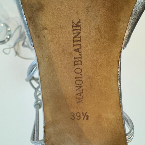 Manolo Blahnik Silver Strappy Sandals, Size 39.5 EU - Picture 8 of 16